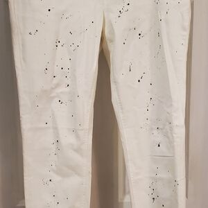 Velvet Heart White Splatter Skinny Jeans